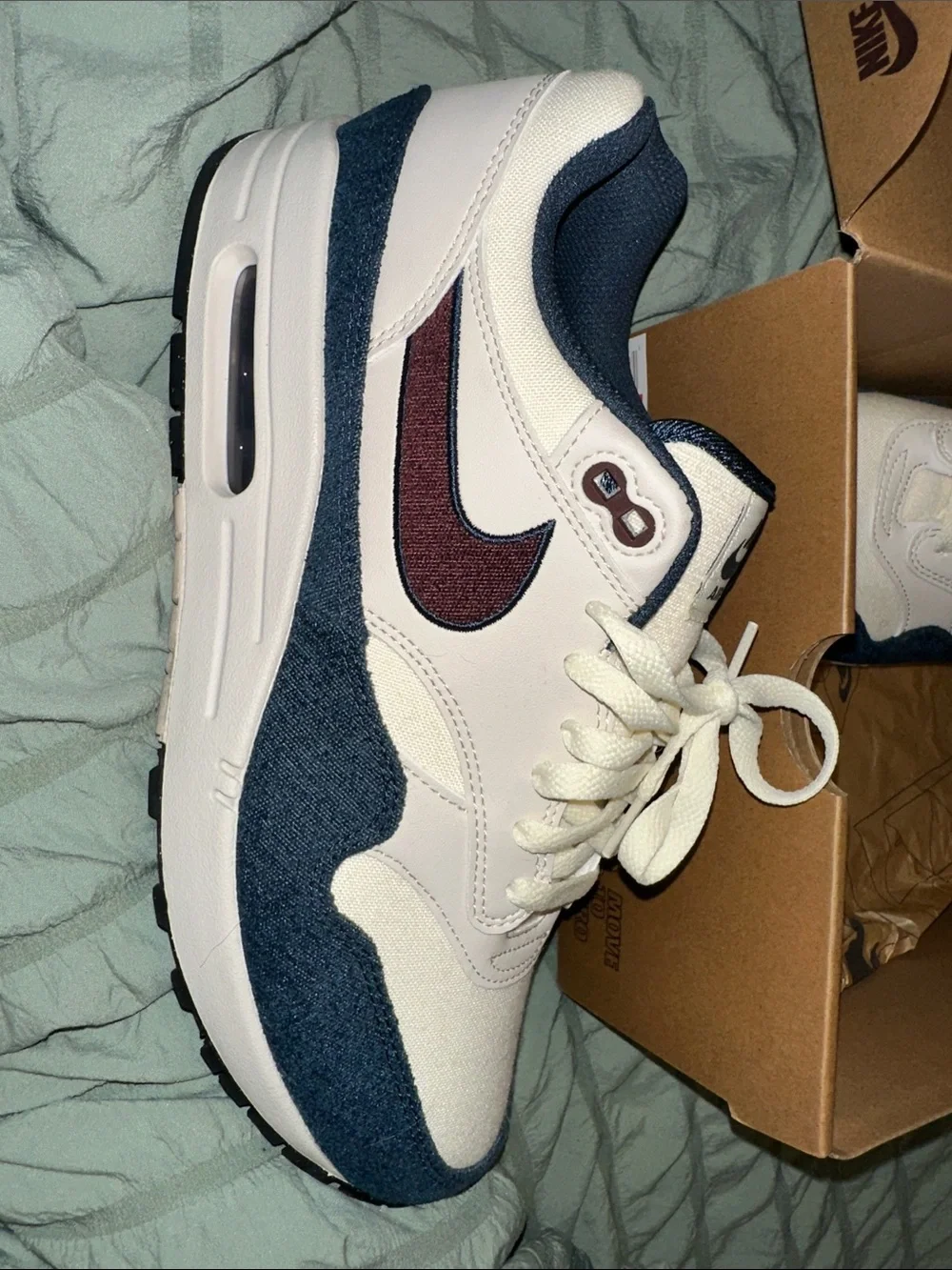 Men’s Nike Air Max 1 Coconut Milk/Burgundy Crush Shoes